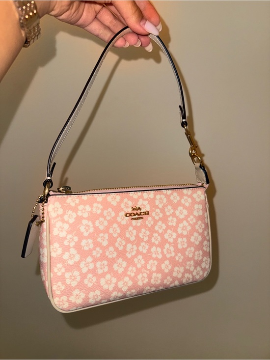 Coach Handbags - Coach Pink and White Floral Shoulder Wristlet